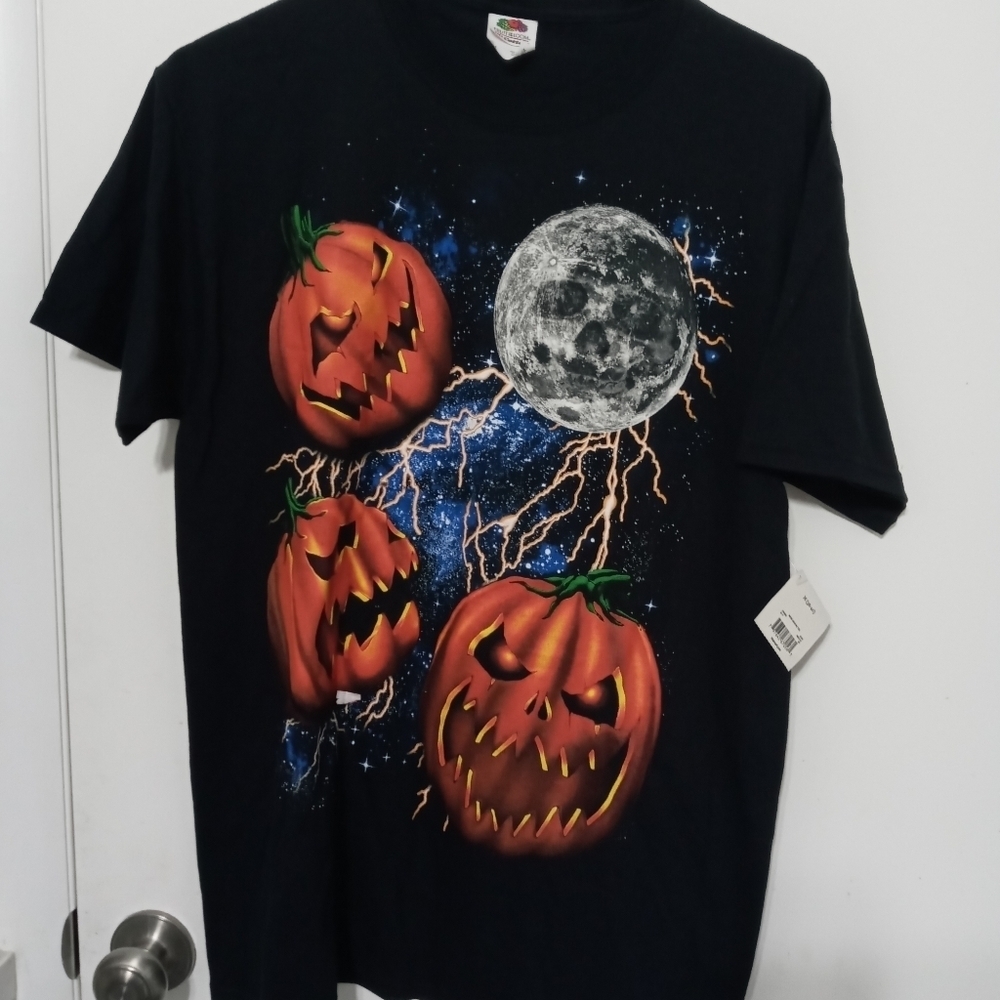 Fruit of the loom Mens Pumpkin Graphic Halloween T Shirt